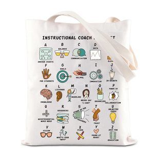 Instruction Coach Areciation Tote Bag Educational Coach Canvas Bag c: